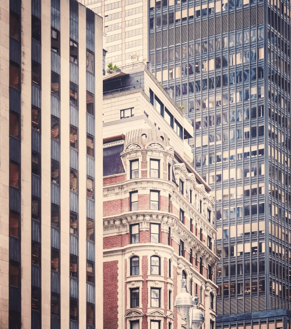 Optimized old and modern Manhattan skyscrapers New York city