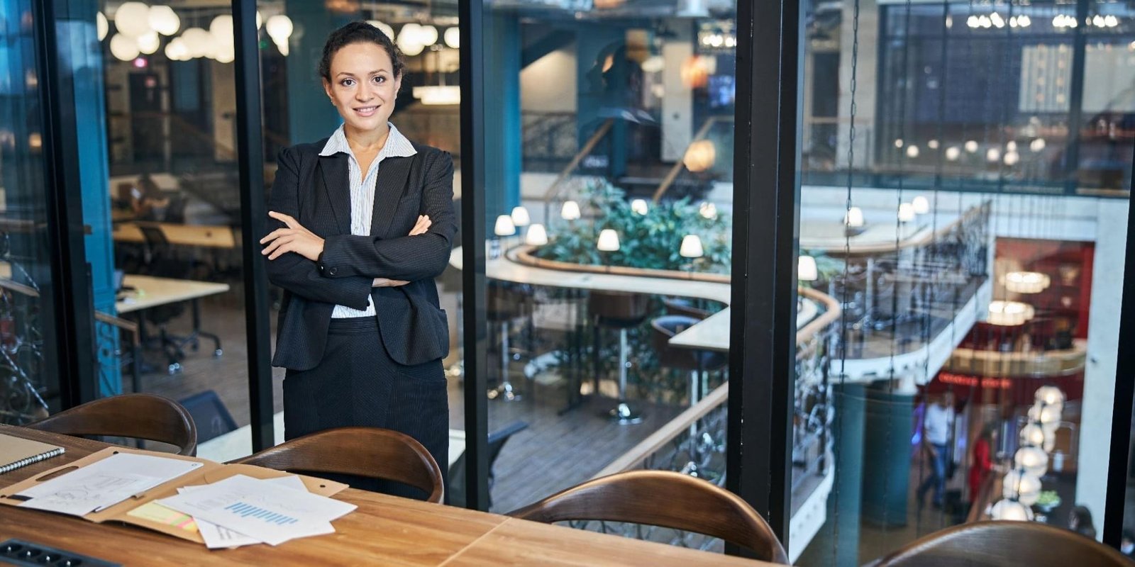 A working lady smiling at camera
